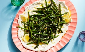 3-Ingredient Charred Green Beans with Ricotta and Lemon