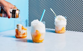 3-Ingredient Ginger-Peach Ice Cream Floats