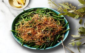 3-Ingredient Lemony Green Beans with Frizzled Leeks