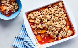 3-Ingredient Peach Crisp with Granola Topping