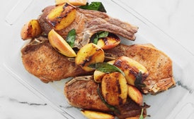 3-Ingredient Pork Chops With Roasted Apples and Sage