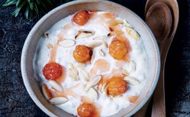 Almond-Barley Porridge with Fruit