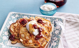 Almond Pancakes with Sour Cherry Syrup