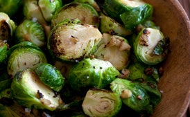 Annie Lau's Garlic Stir-Fried Brussels Sprouts