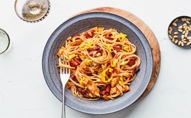 Antipasto Pasta with Sausage, Artichoke Hearts, and Sun-Dried Tomatoes