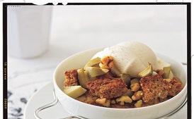 Apple and Walnut Whole-Wheat Bread Pudding