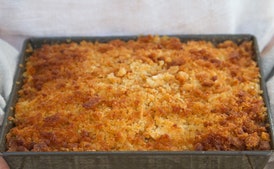 Apple Brown Betty with Sorghum Zabaglione