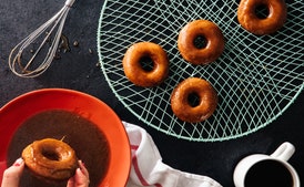 Apple Cider Doughnuts with Cider-Caramel Glaze