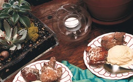 Apple Fritters with Bourbon Ice Cream