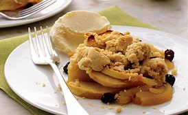 Apple-Raisin Crumble with Orange Ice Cream