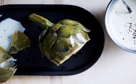 Artichokes with Parmesanâ€“Black Pepper Yogurt