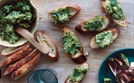 Arugula and Fava-Bean Crostini