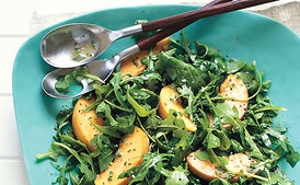 Arugula and Peach Salad with Creamy Chive Vinaigrette