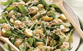 Arugula, Potato, and Green Bean Salad with Walnut Dressing