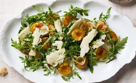 Arugula with Italian Plums and Parmesan