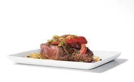 Asian Steak Topped with Bell Pepper Stir-Fry