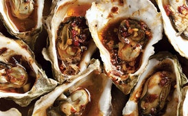 Wood-Grilled Oysters in Chipotle Vinaigrette