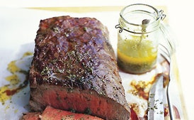 Wood-Smoked Tri-Tip with Sicilian Herb Sauce