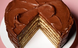 Yellow Layer Cake with Chocolate-Sour Cream Frosting