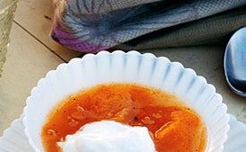 Yogurt Mousse with Apricot Sauce