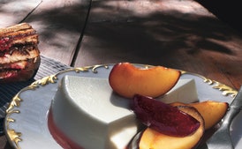 Yogurt Panna Cotta with Fresh Plums