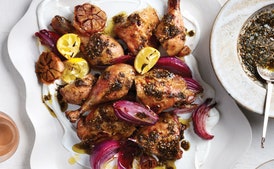 Zaâ€™atar Chicken with Garlicky Yogurt