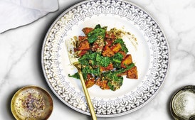 Za'atar Sweet Potatoes and Garlicky Kale