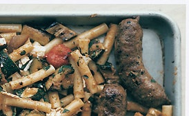 Ziti with Grilled-Gazpacho Sauce and Sausage