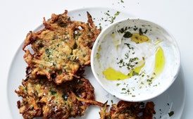 Zucchini-Herb Fritters with Garlic Yogurt