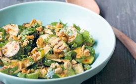 Zucchini Salad With Ajo Blanco Dressing & Spiced Nuts